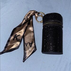 Black Rhinestone Keychain Accessory